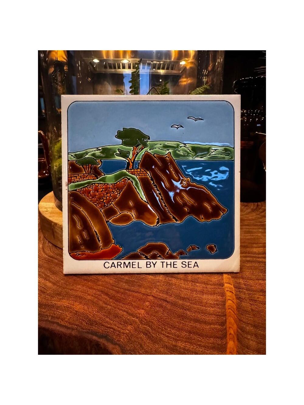 California Coast Ceramic Tile Art, Carmel by the Sea Monterey Cypress Trivet